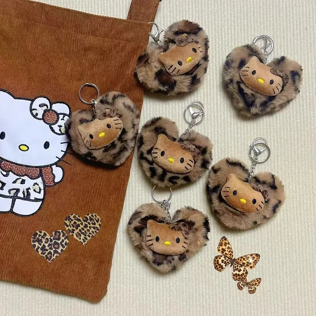 Pendentif poupée léopard rétro, jouet animé Kawaii, accessoires de sac de mode, cadeaux de noël 2