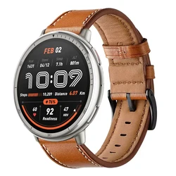 Premium Leather Smartwatch Strap - Timeless & Versatile Design - 22mm width band (Bronw)