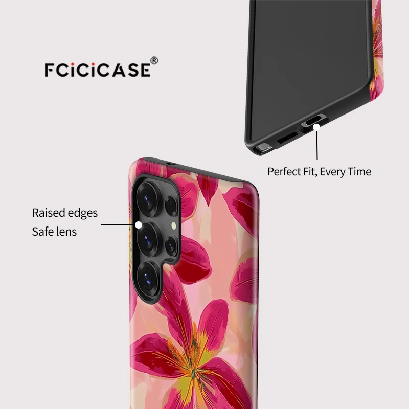 Fcicicase Fashion Floral Shockproof Phone Case - Acrylic TPU Design