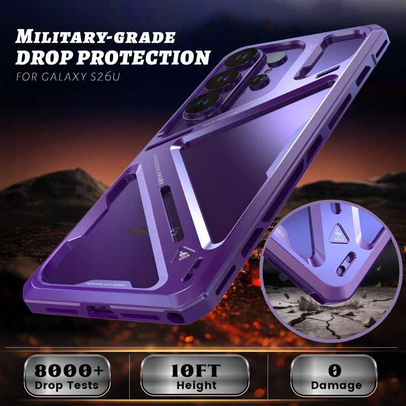 Ultra Light Armor Shockproof Aluminum Alloy Back Cover Case