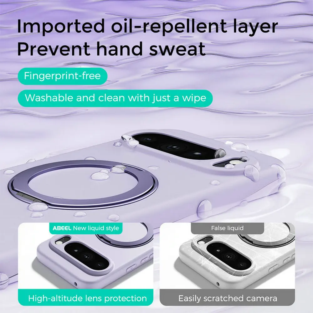 Magnetic Silicone Ring Stand Case with Liquid Soft Finish