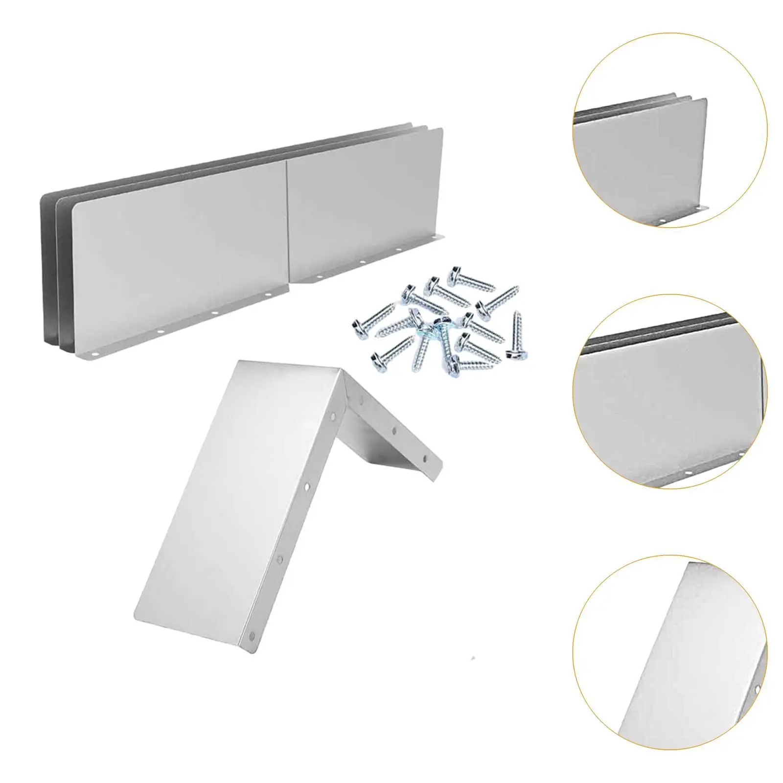 4 Pieces Gutter Valley Splash Guards Aluminum for House Shingle Roofs Corner