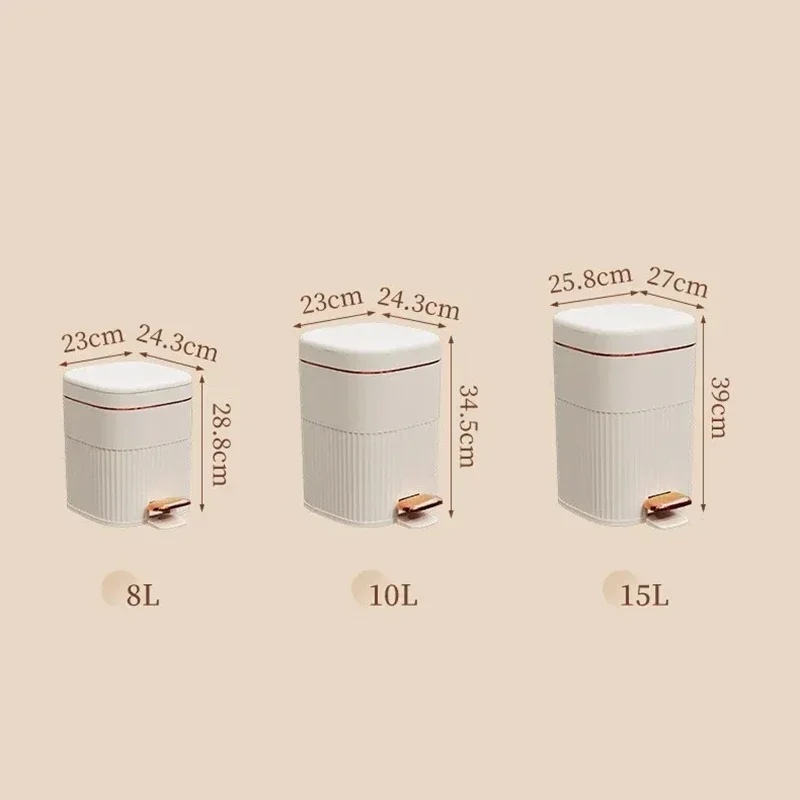 

Trash Bin For Recycling Pedal Kitchen Light Bathroom Capacity Garbage With Lid Can Large Type Luxury Basket