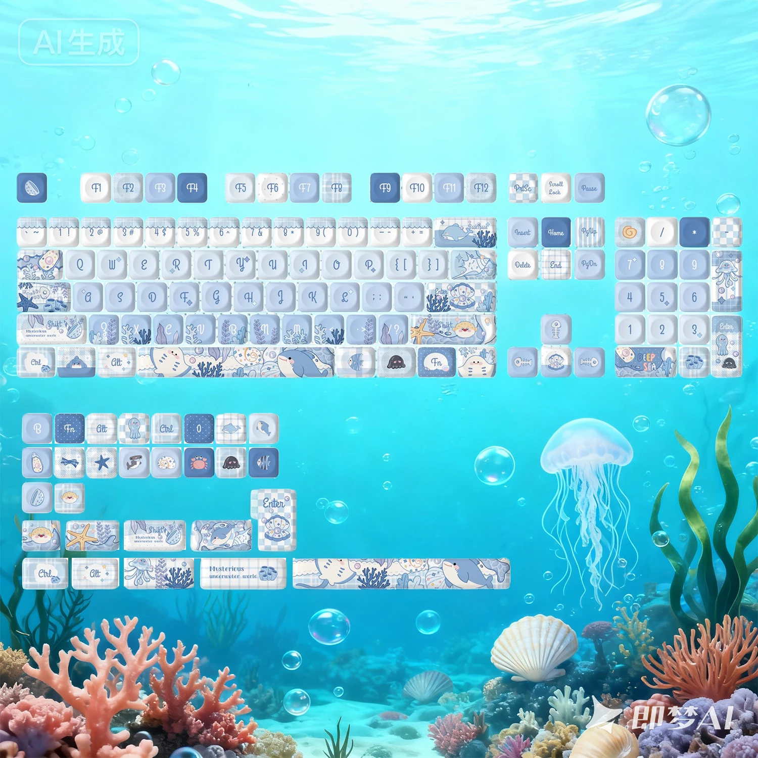 144 PBT-Tastenkappen Set Mit Niedlichem Hasen-Muster – MOA-Profil, Farbstoff-Sublimation, Für Cherry MX, Gateron, Kailh Switches