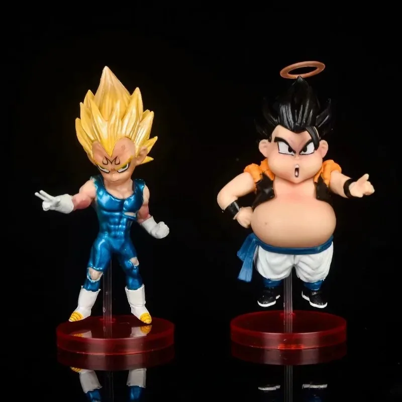 8Cm Dragonball Super Saiyan Son Goku Gogeta Combinazione Guasto Q Versione Bambola Pvc Action Figure Modello Da Collezione Giocattolo In Gabbia