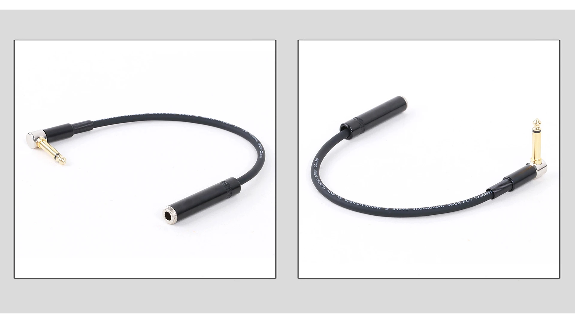 Vergoldetes rechtwinkliges 6,5 Zoll ts Mono-Stecker auf gerade 6,35 Stereo-Buchse Audio kabel 90 Grad Biegung Audio-Verlängerung kabel – Detail 5