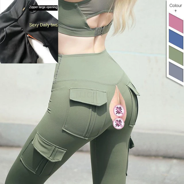 High Waist Yoga Pants Women s Outdoor Sex Convenient Invisible  