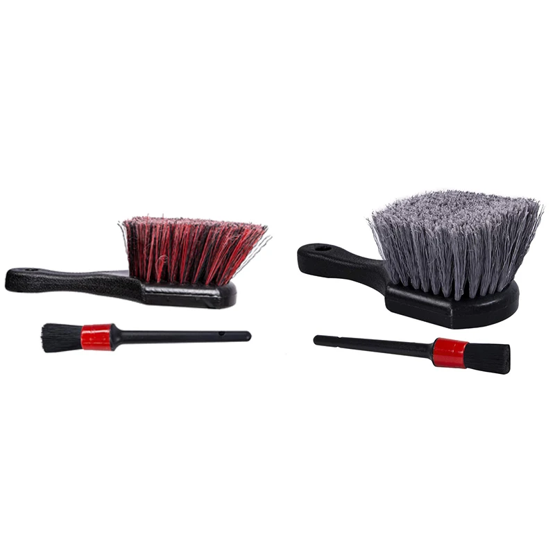 

Wheel & Tire Brush, Soft Bristle Car Wash Brush, Plus Detailing Brush, Car Rim Cleaning Brush Short Handle