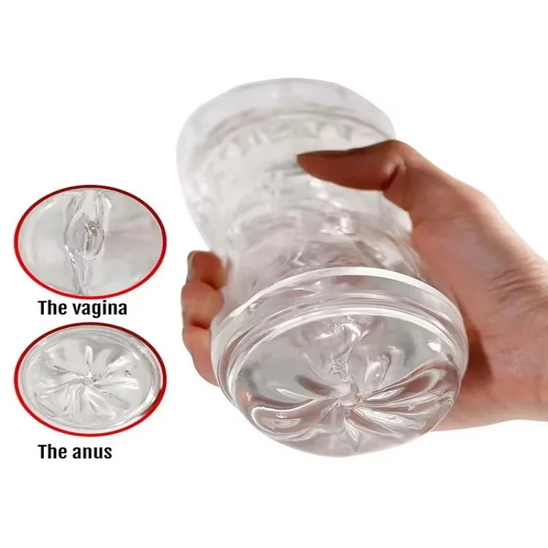 Male masturbator Cup Soft Pussy Sex Toys Transparent Vagina Adult Endurance Exercise Sex Products Vacuum Pocket Cup for Men 18