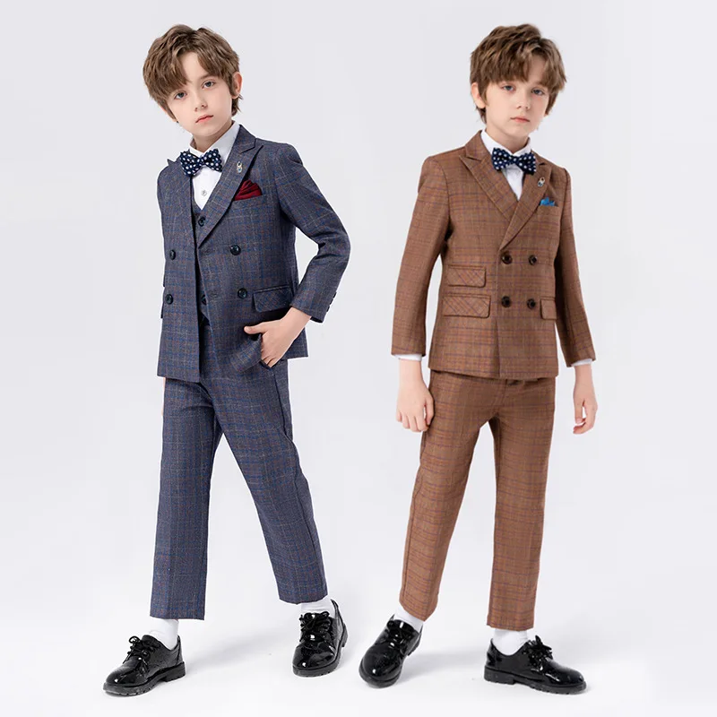 Gentleman Kinder Slim 4 Teile/satz Jacke Weste Hosen Bowtie Party Kleid Kinder Zeremonie Foto Anzug Jungen Leistung Kostüm – Detail 20