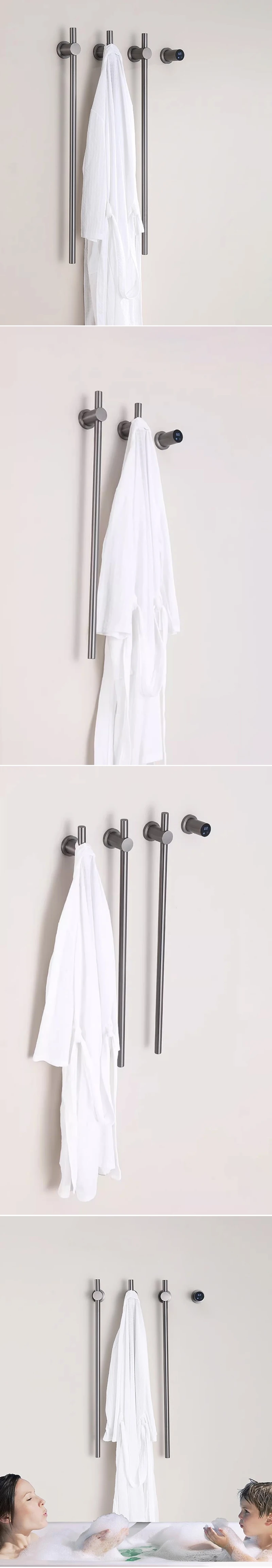 Smart Touch Control Towel Warmer Stainless Steel Electric Towel Rack