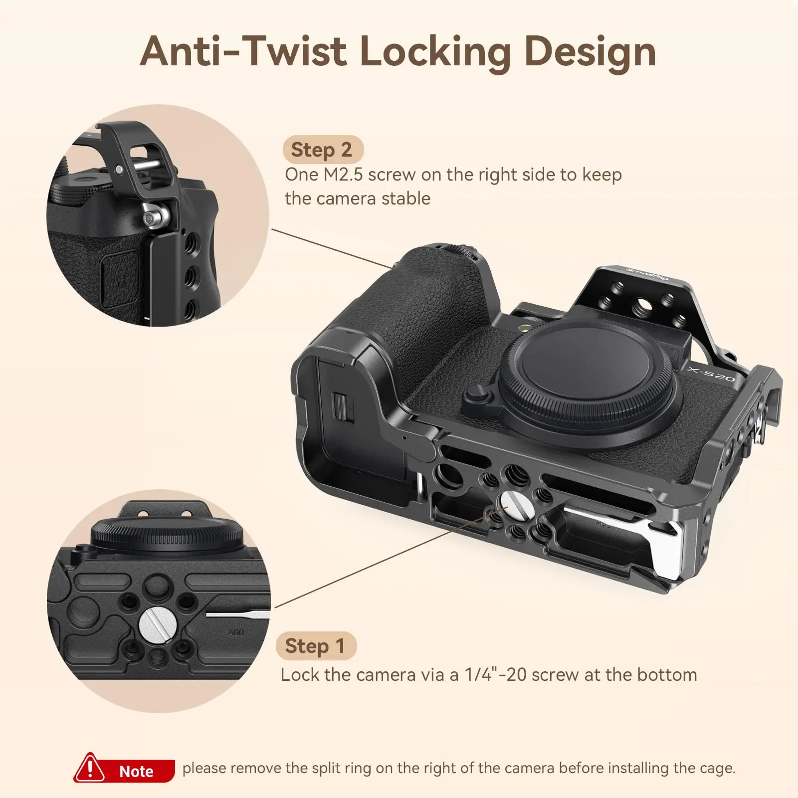 스몰리그 후지필름 X-S20 카메라 케이지, Arca Swiss 퀵 릴리스 플레이트, DJI RS 3 / RS 3 프로 짐벌, 콜드 슈 4230