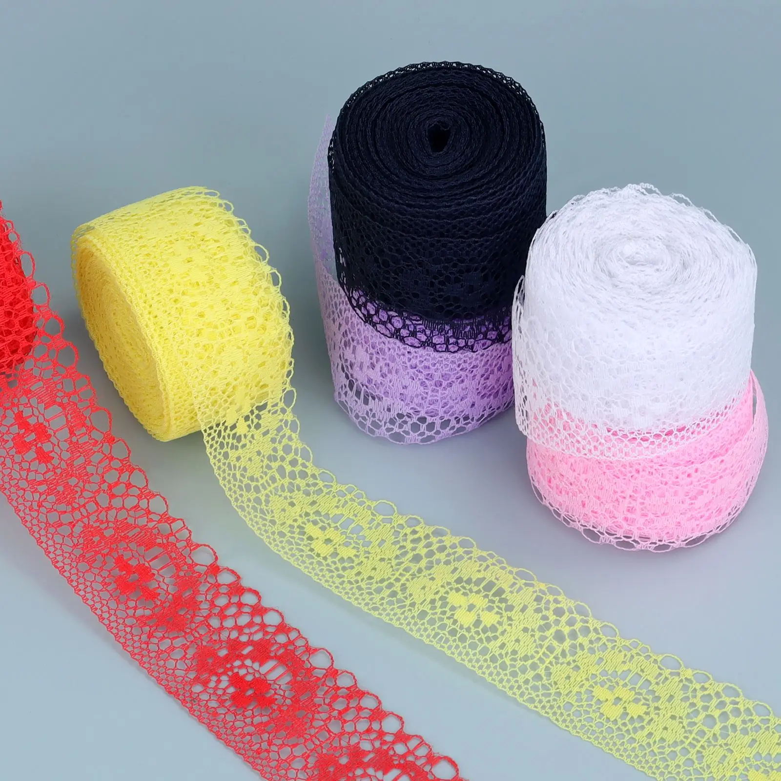 자수 레이스 리본 양면 수공예, 레이스 패브릭 트림, DIY 인형 옷, 바느질 공예, 10 야드
