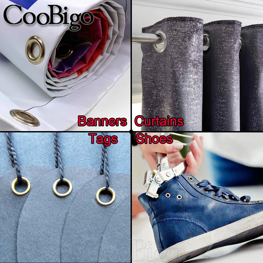 100 Set Occhielli Metallici 4 Mm - Bianchi Per Fai Da Te, Scrapbooking, Vestiti, Borse - Con Rondelle