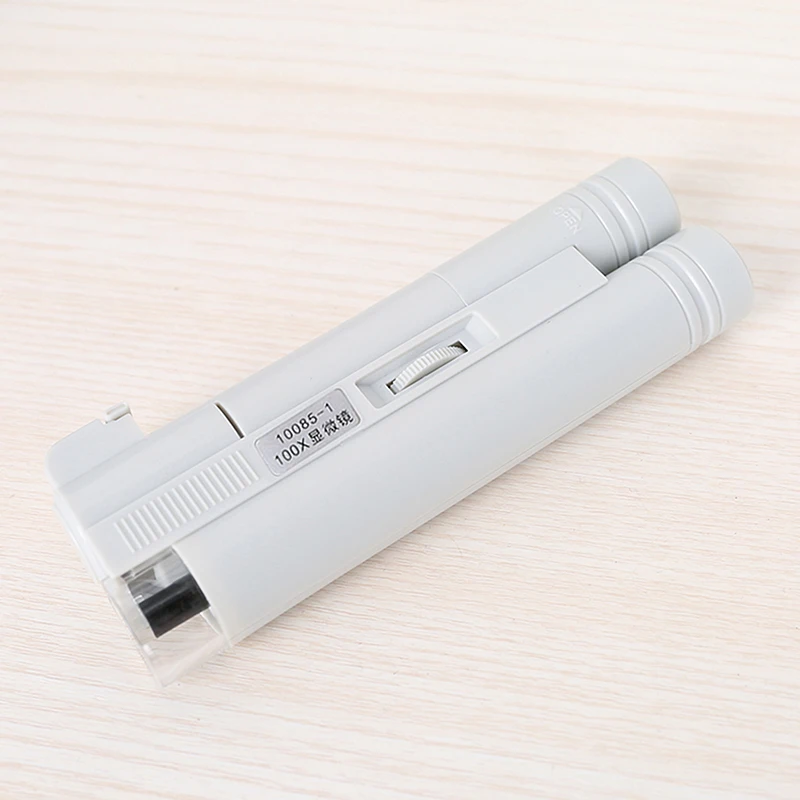 Ręczny Mikroskop 40X 80X 100X Mini Kieszeń Przenośny Mikroskop Lampka Led Składana Lupa Do Biżuterii Lupa Powiększająca
