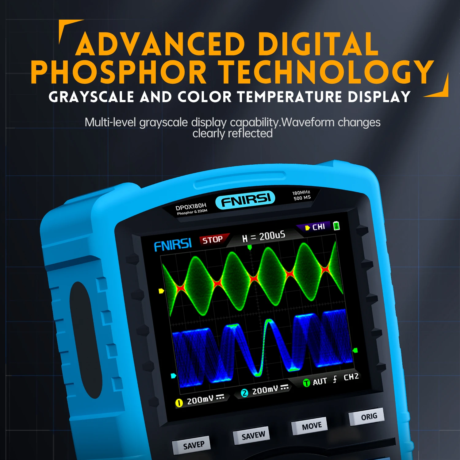 FNIRSI DPOX180H Handheld Digital Phosphor oscilloscope 2 in FNIRSI DPOX180H Handheld Digital Phosphor oscilloscope 2 in