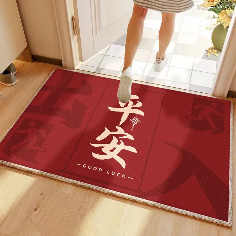 Felpudo exterior impreso antideslizante Bienvenido a casa Fuerte absorción de agua Lavable Felpudo de secado rápido Moderno Piso de sala de estar Feliz