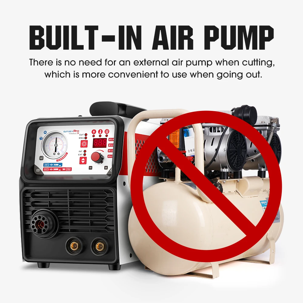 ANDELI Plasma Cutting Machine Bulit in Air Pump HF Pilot Arc Non-contact Cutting IGBT Inverter Plasma Cutter 110/220V 4