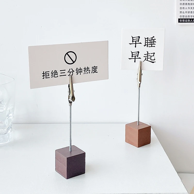 

1pcs Retro Color Wood Photo Note Clip Mini Table Wooden Display Stand Holder For Memo Paper Desk Accessories Office School