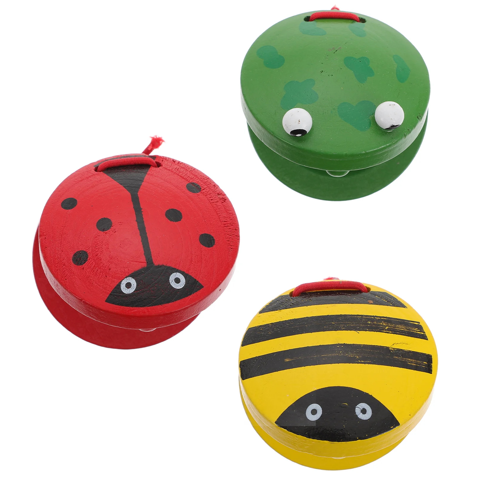 

3 Pcs Wooden Playset Cartoon Animal Castanets Animals Percussion Toy Interesting Instrument Toys Kids Toddler