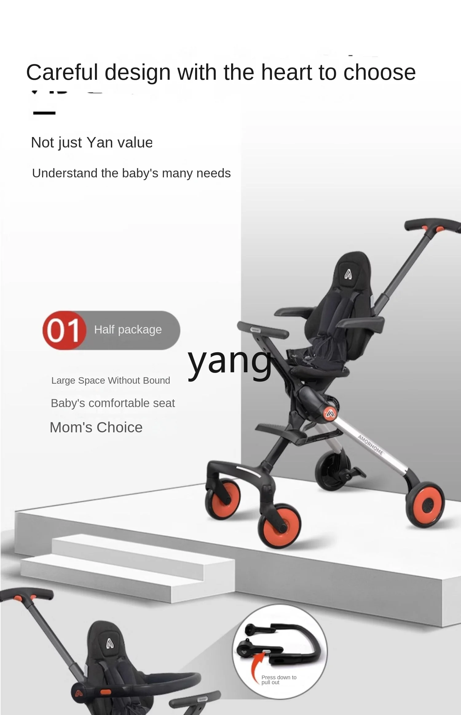 CX Baby Walking Tool Sitting Lying Baby Lightweight Folding High Landscape Push