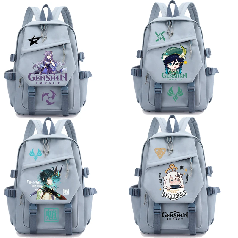 

Игра Genshin Impact Keqing Venti Xiao Paimon Klee Косплей студентов школьная сумка мультяшный рюкзак для ноутбука дорожный рюкзак для улицы