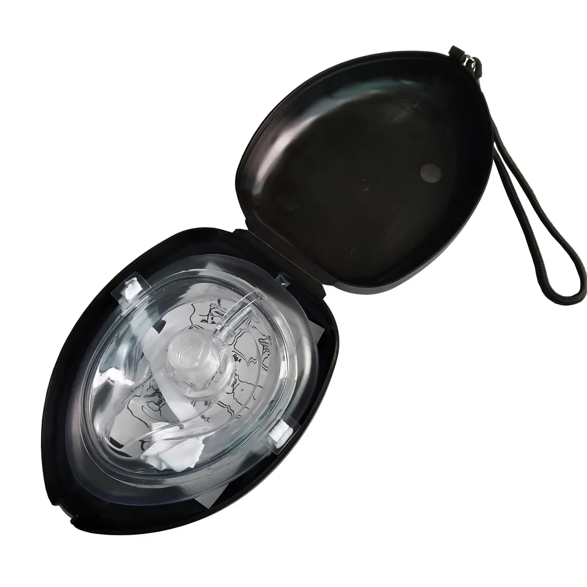 Lot de masques de réanimation respiratoire avec valve unidirectionnelle, emballés individuellement pour usage d'urgence.