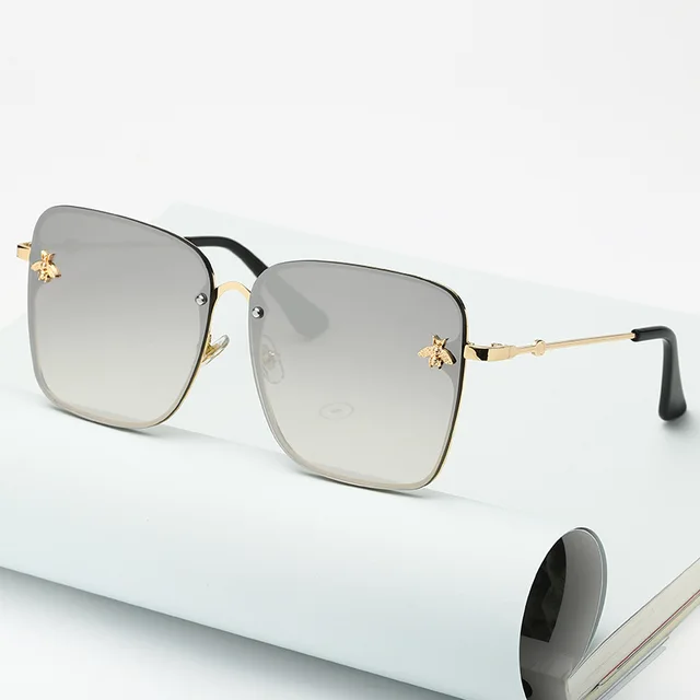 Lady Oversize Rimless Bee Sunglasses Gifts for women