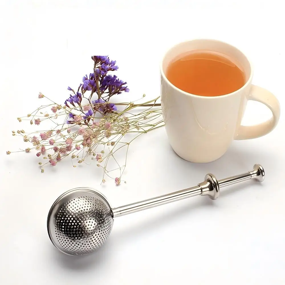 Stainless Steel Tea Infuser Long-Handle Tea Strainers Reusable Seasoning Ball