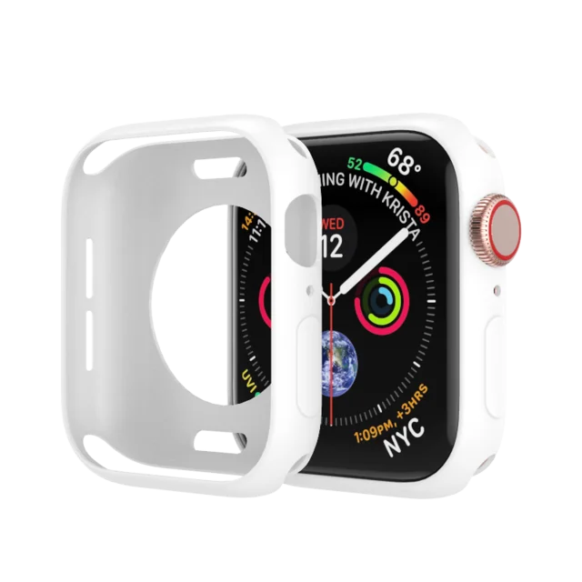 Candy Soft Silicone Case for Apple Watch 3 2 1 42MM 38MM Cover Protection Shell for iWatch 4 5 6 SE 40MM 44MM Watch Bumper 1 white