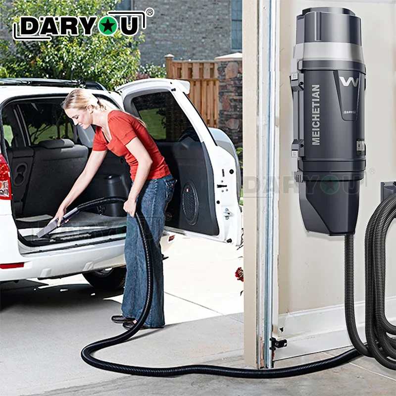 Wall Mounted Garage and Car Vacuum With 30 Ft Hose For Jobsite Garage Car & Workshop