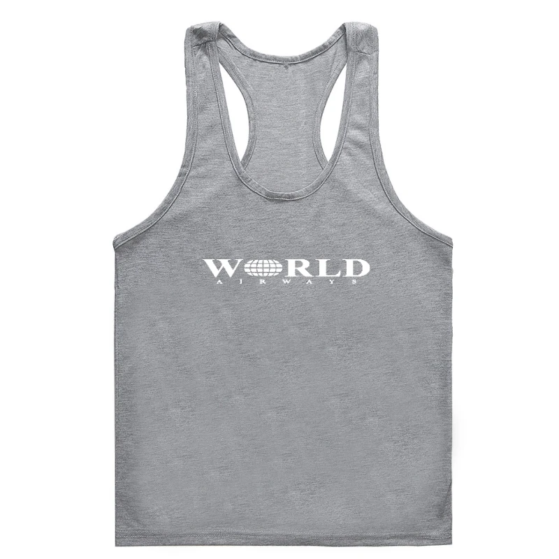 

Title: World Airways Vintage US Airline Logo tank Gym t-tank top menmen