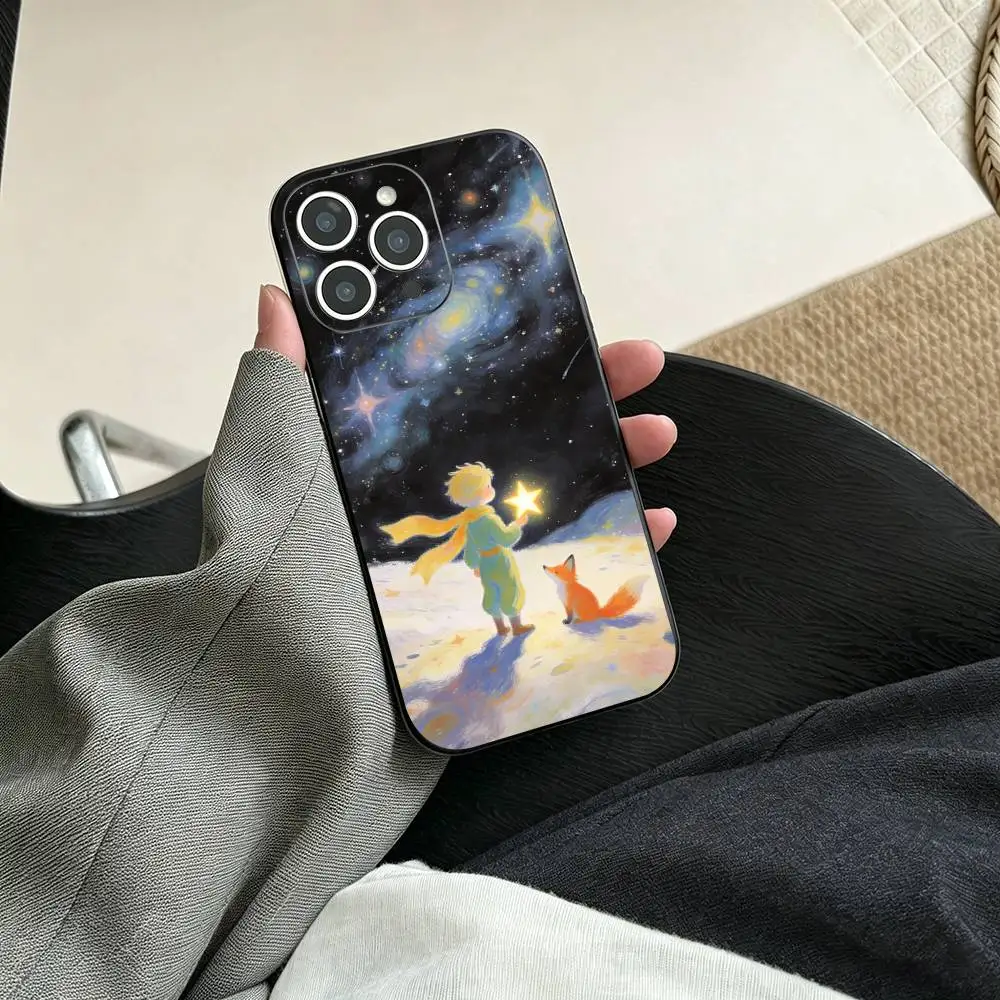 The Little Prince Soft Black Phone Case - Elegant Protection with Timeless Design