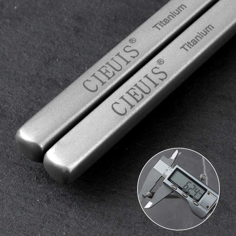 Description Picture 5 of item1 Pair Titanium Chopsticks 99.6% Pure Titanium Chopsticks 23.5cm Portable Durable Chopsticks Household Dinnerware