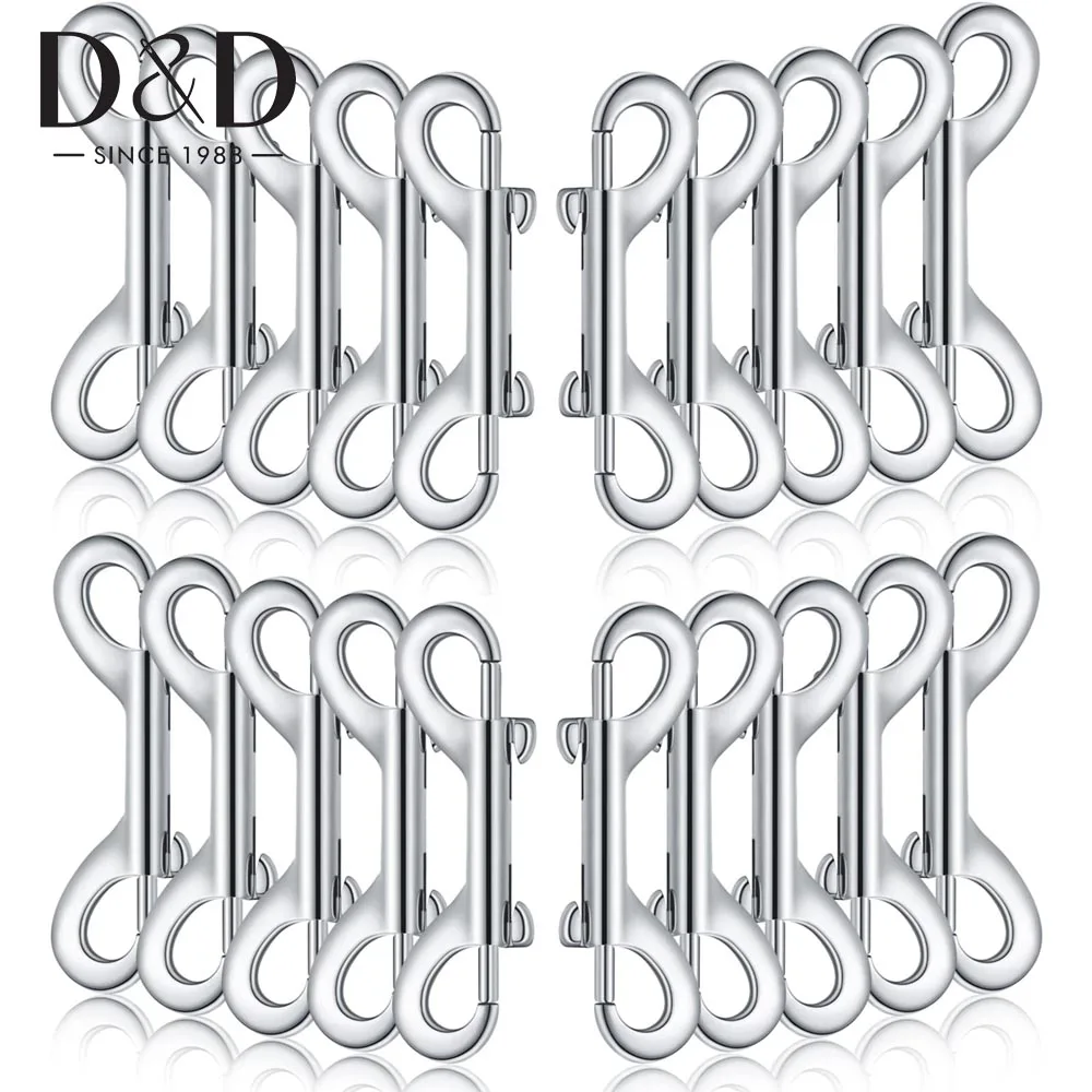 

2Pcs Pieces Bolt Snaps Double Ended Snap Hooks Zinc Alloy Trigger Chain Metal Clip Key Holder Linking Key Chain Dog Leash Collar