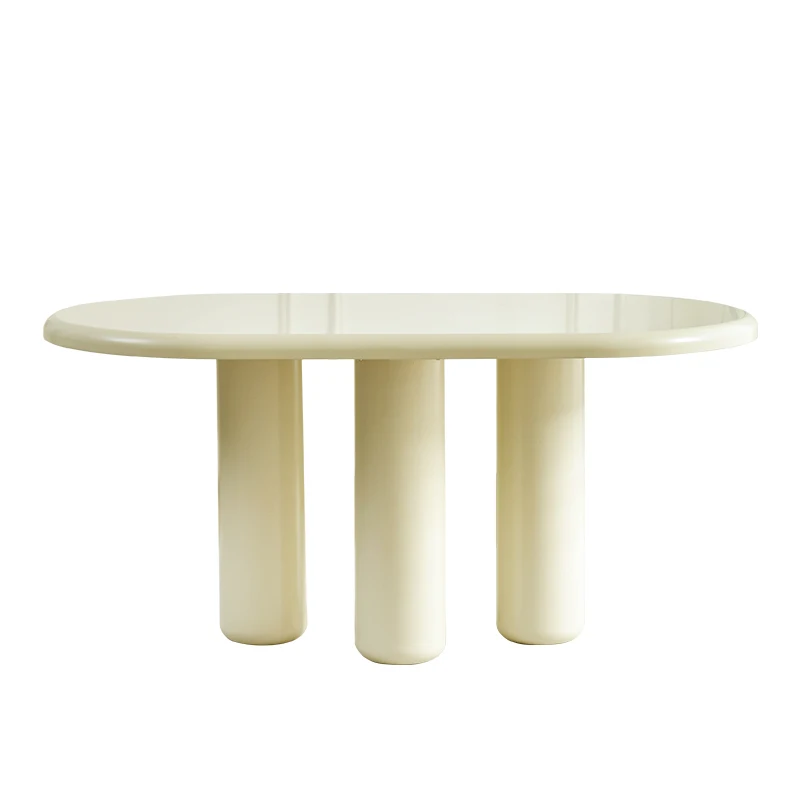 

Wyj Household Small Apartment Internet Celebrity Oval White Table Simple