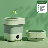 11L 6L Portable Big Capacity Washing Machine With Drain Basket For Apartment Camping Travel Underwear 110-260V Mini Washer Dryer 1