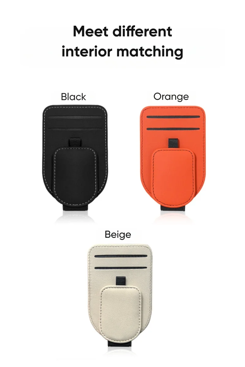 Leather Multifunction Sunglasses and Ticket Holder Clip