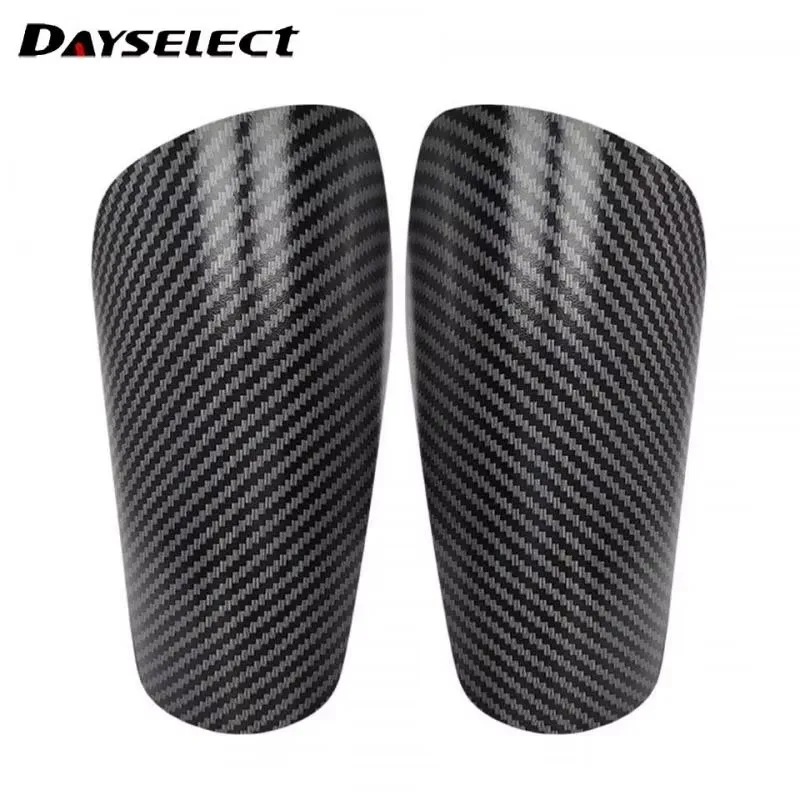 1Pair Carbon Patterned Soccer Leg Supports Kids Soccer Leg Safety Calf Support Adult Shin Pads Thickened Foam Protective