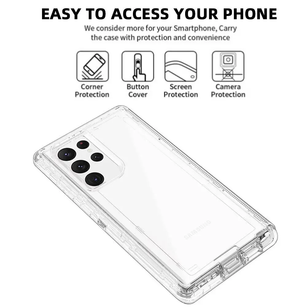 3-in-1 Military-Grade Shockproof Clear Phone Case