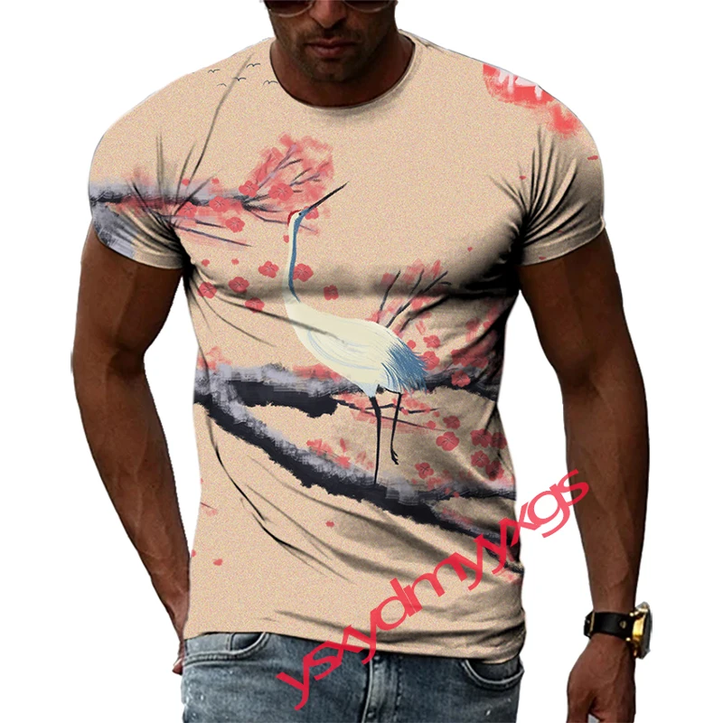 

Summer Leisure Chinese Style Pattern Men's T-shirt Hip Hop 3D Print Personality Funny Tees Round Neck Short Sleeve Tops