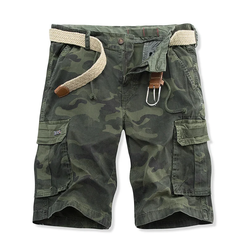 

Men New Summer Male Cotton Casual Tool Shorts Camouflage Cargo Shorts High Quality Man Military Multi Pocket Loose Cargo Pants
