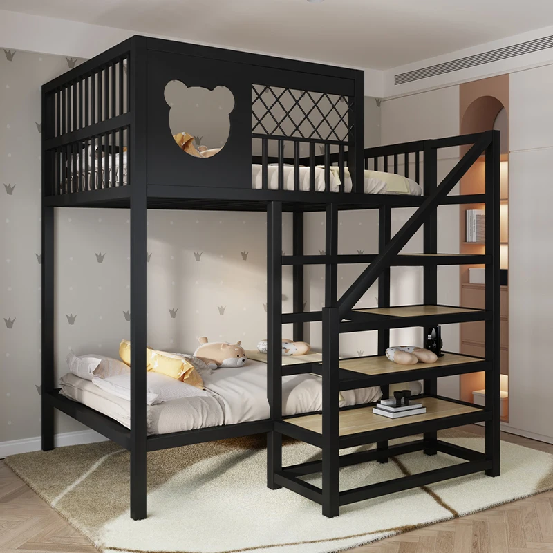 Wrought iron bed 1.8 meters double elevated bed small apartment