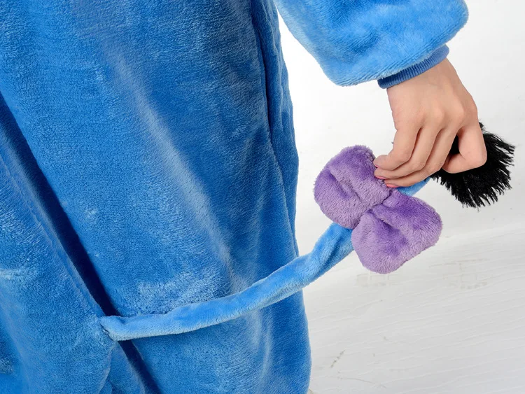 Cosplay costumes kigurumi pajamas Eeyore Onesies Kigurumi Cosplay Costume Animal Blue Donkey Pajamas Adults Jumpsuits Homewear Halloween Outfits Zipper