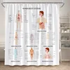 Periodic Table Shower Curtain Modern Fun Chemistry Elements For Students Home Decor Polyester Fabric Bathroom Curtain With Hooks 3