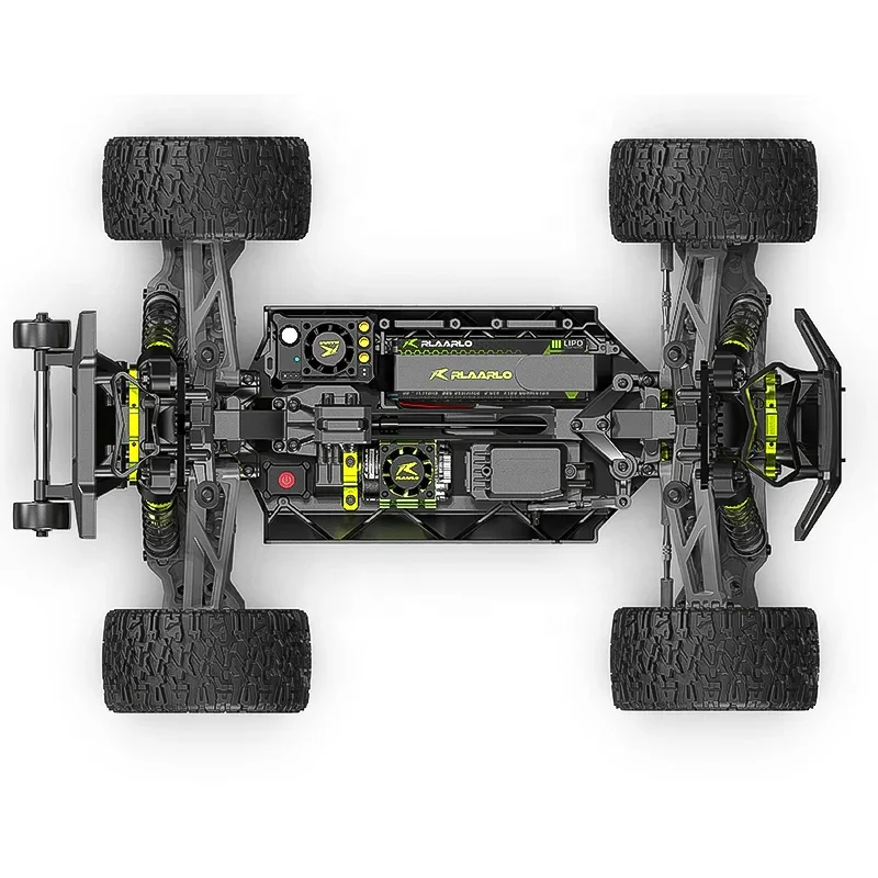 Rlaarlo 메탈 RZ001G-A 1:10 스케일 몬스터 트럭 브러시리스 RC카 (CNC 알루미늄 프레임 및 방수 서보 포함, 모든 지형 주행 가능)