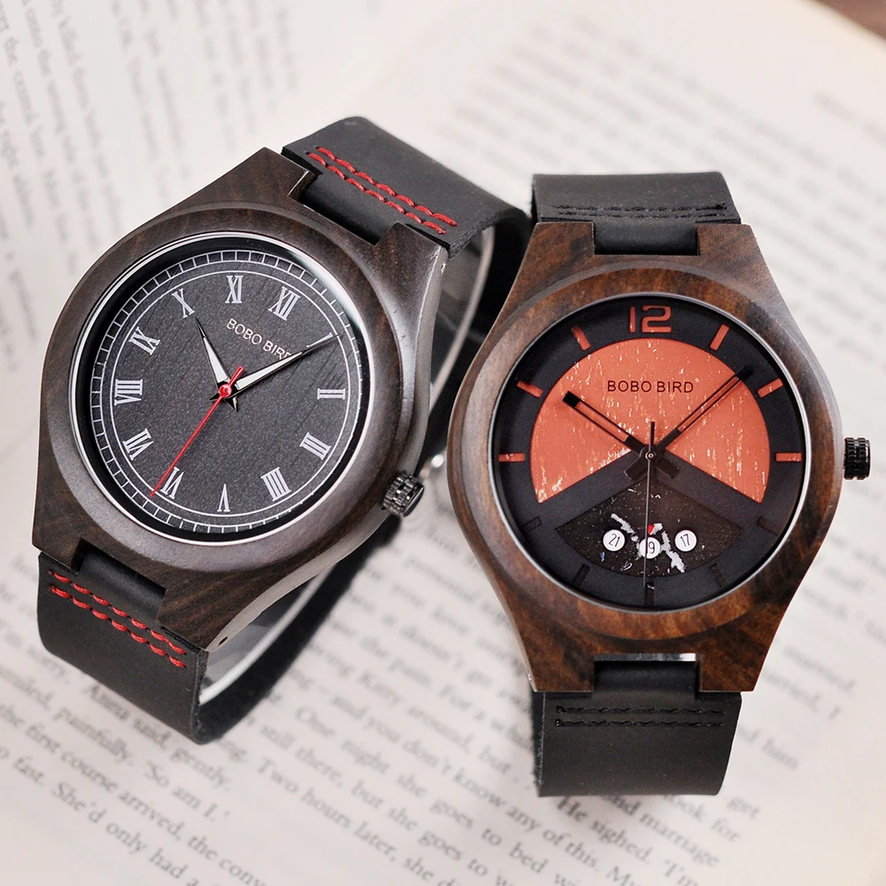 BOBO BIRD Men's Watches Lady Quartz Wooden Wristwatch Timepieces Clearance Price Customized Dropshipping 6