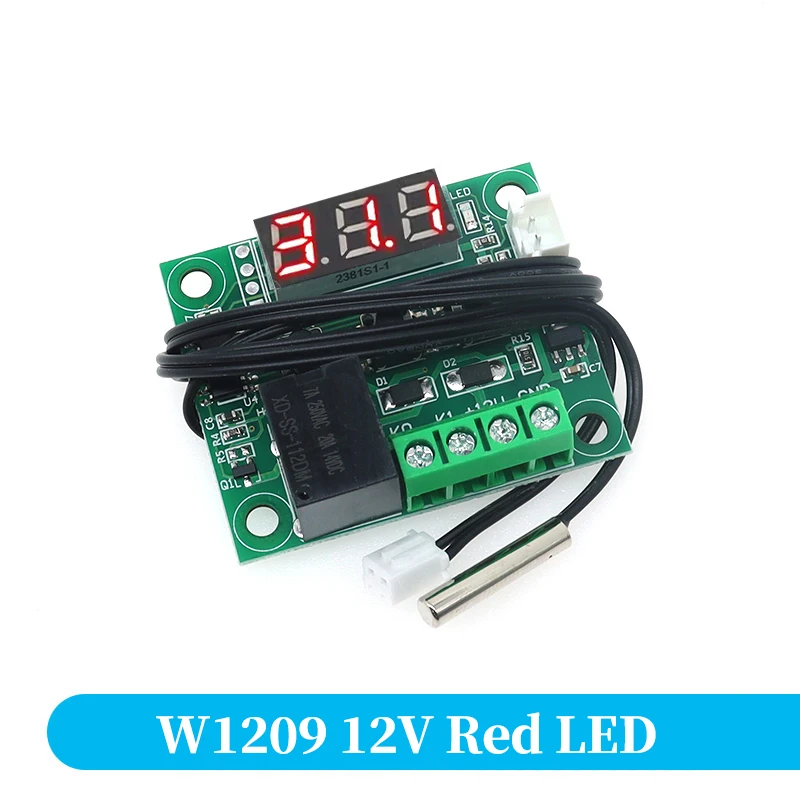 Digital Temperature Controller with Sensor and Relay Switch, -50 to 110°C, DC 5V-12V