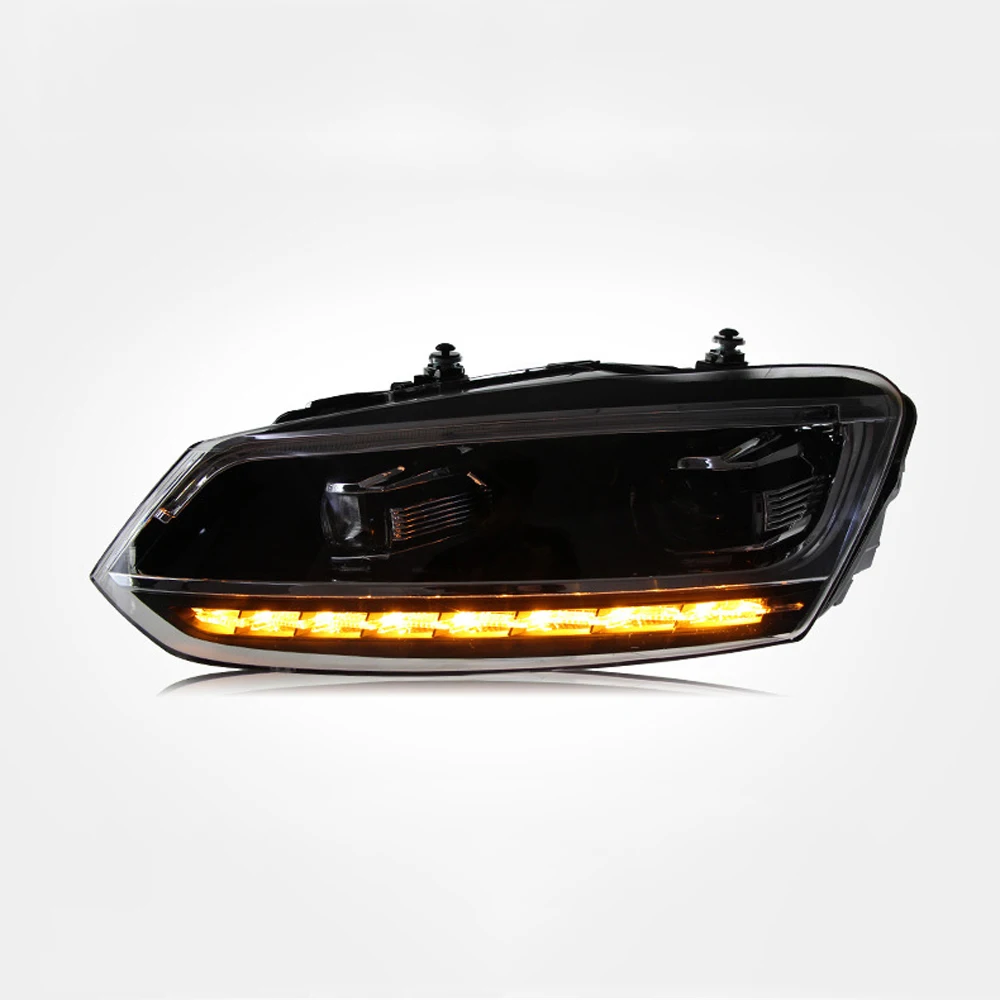 

For Volkswagen Polo 2011-2018 Car Headlight Assembly Yellow Turn Signal Indicator Lighting Daytime Running Light Head Lamp