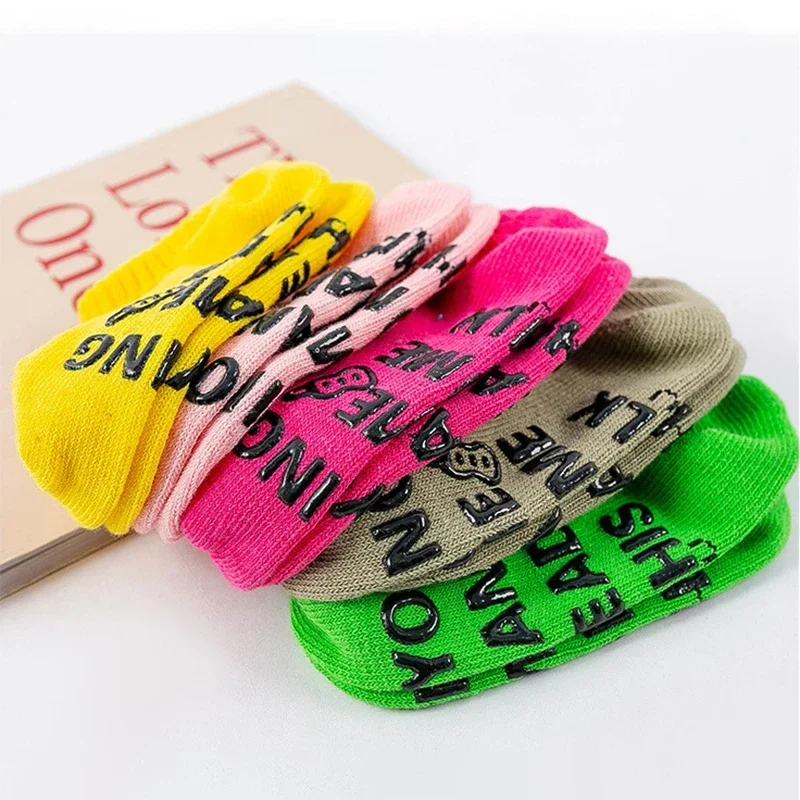 Cute Baby Cotton Rubber Anti-slip Floor Socks Boys Girls Casual Short Ankle Socks for Newborn Infant Kids Clothes Accessories